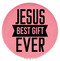 Enthoozies Jesus Best Ever Religious Pink 2.5" Diameter Laser Engraved Leatherette Compact Mirror