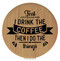 Enthoozies First I Drink the Coffee Then I do the Things Bamboo 2.5" Diameter Laser Engraved Leatherette Compact Mirror