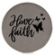 Enthoozies Have Faith Religious Gray 2.5" Diameter Laser Engraved Leatherette Compact Mirror