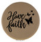 Enthoozies Have Faith Religious Light Brown 2.5" Diameter Laser Engraved Leatherette Compact Mirror