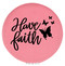 Enthoozies Have Faith Religious Pink 2.5" Diameter Laser Engraved Leatherette Compact Mirror