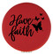 Enthoozies Have Faith Religious Red 2.5" Diameter Laser Engraved Leatherette Compact Mirror