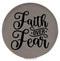Enthoozies Faith Over Fear Religious Gray 2.5" Diameter Laser Engraved Leatherette Compact Mirror