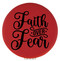 Enthoozies Faith Over Fear Religious Red 2.5" Diameter Laser Engraved Leatherette Compact Mirror
