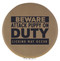 Enthoozies Beware Attack Puppy on Duty Licking May Occur Light Brown 2.5" Diameter Laser Engraved Leatherette Compact Mirror