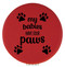 Enthoozies My Babies Have Four Paws Red 2.5" Diameter Laser Engraved Leatherette Compact Mirror