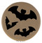 Enthoozies Bats Halloween Light Brown 2.5" Diameter Laser Engraved Leatherette Compact Mirror