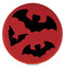 Enthoozies Bats Halloween Red 2.5" Diameter Laser Engraved Leatherette Compact Mirror