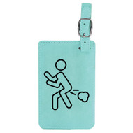 Enthoozies Stick Figure Farting Passing Gas Funny Laser Engraved Luggage Tag - 2.75 Inches x 4.5 Inches