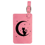 Enthoozies Kitty Cat on Moon Laser Engraved Luggage Tag - 2.75 Inches x 4.5 Inches