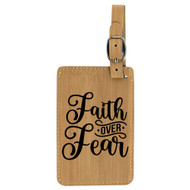 Enthoozies Faith Over Fear Religious Laser Engraved Luggage Tag - 2.75 Inches x 4.5 Inches