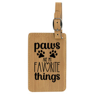 Enthoozies Paws are my Favorite Things Dog Puppy Laser Engraved Luggage Tag - 2.75 Inches x 4.5 Inches