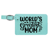 Enthoozies World's Greatest Mom Laser Engraved Luggage Tag - 2.75 Inches x 4.5 Inches