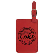 Enthoozies What Happens at the Lake Stays at the Lake Laser Engraved Luggage Tag - 2.75 Inches x 4.5 Inches