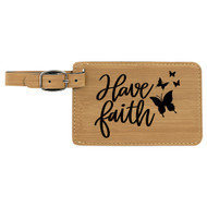 Enthoozies Have Faith Religious Laser Engraved Luggage Tag - 2.75 Inches x 4.5 Inches