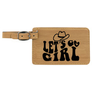 Enthoozies Let's Go Girl Laser Engraved Luggage Tag - 2.75 Inches x 4.5 Inches