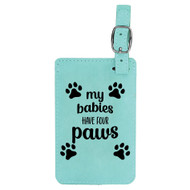 Enthoozies My Babies Have Four Paws Dog Puppy Laser Engraved Luggage Tag - 2.75 Inches x 4.5 Inches v1