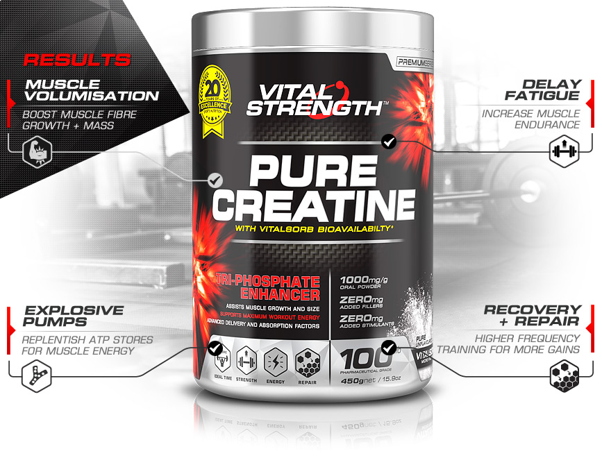 100 Creatine Powder 440g Vitalstrength