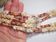 22.5” Double strands Momi & pink, green, yellow Kahelelani shell lei. Handmade with Niihau shells...by Janjira! #22106