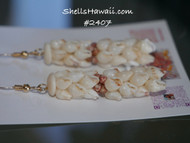 1 3/4" Pupu O Niihau earrings | Momi & Kahelelani for strands kipona style shell earrings| The Hawaiian gems #2407
