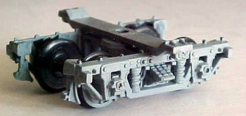 Single truck, assembled with outside roller bearing bolster installed view 1