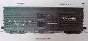Built-up model with door open to show Double Deck
Version 6, flying Rio Grande lettering. 
