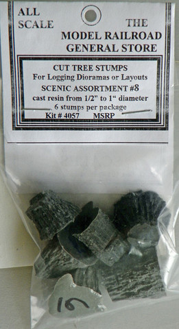 Package assortment #8, six stumps, exact size and color may vary slightly