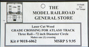Atlas O 3-rail 72" Railroad Crossing for curved sectonal track