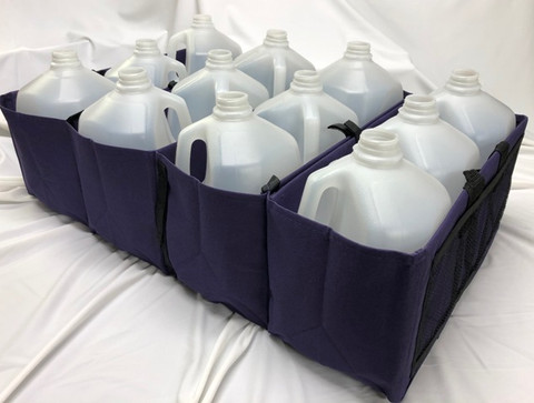 Loaded with 12 one gallon bottles. This is for transportation, do not lift if full.