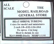 S Sn3 Heat Shrink mini Tubing for model wiring Black4sz