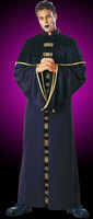 Adult Minister of Death Black Velvet Robe Capeiet Gold Irim Halloween Costume