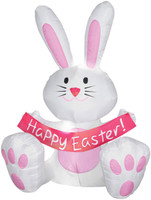 4' Airblown Inflatible Easter Bunny Rabbit Yard Decor Decoration