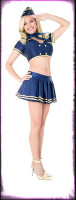 Sexy Playboy Classic Stewardess Pinup Dress w/ Accessories Halloween Costume