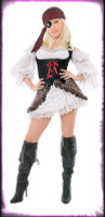 Gothic Sexy Playboy Buccaner Pirate Wench Dress w Accessories Halloween Costume