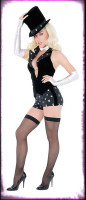 Gothic Sexy Playboy Magician Shorts Suit w/ Accessories Halloween Costume