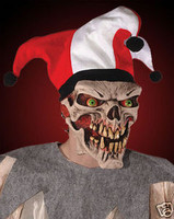 Die Laughing Evil Jester Skull Demon Halloween Costume Mask