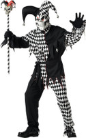 Gothic Evil Joker Jester Dead Skull Halloween Mask & Costume