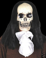 Gothic Skull w/ Hair Sunglasses Halloween Mask Costume