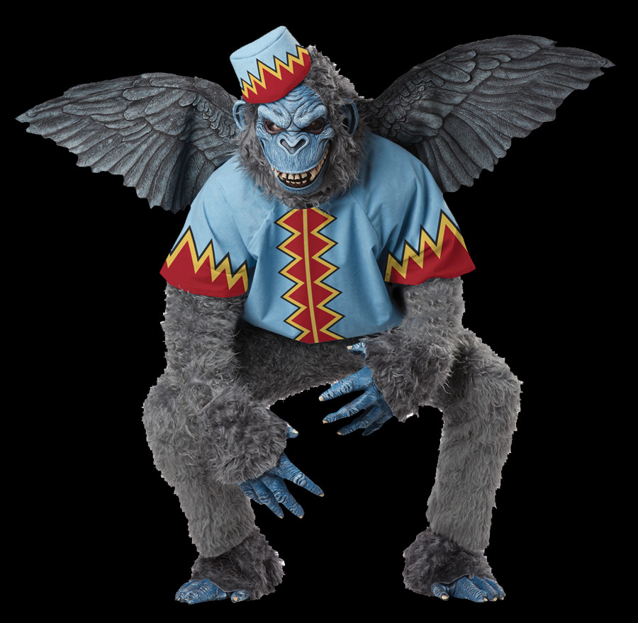 Wizard Of Oz Type Flying Winged Monkey Evil Halloween Mask Costume