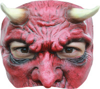 Red Devil Demon Face Latex Halloween Costume Half Mask