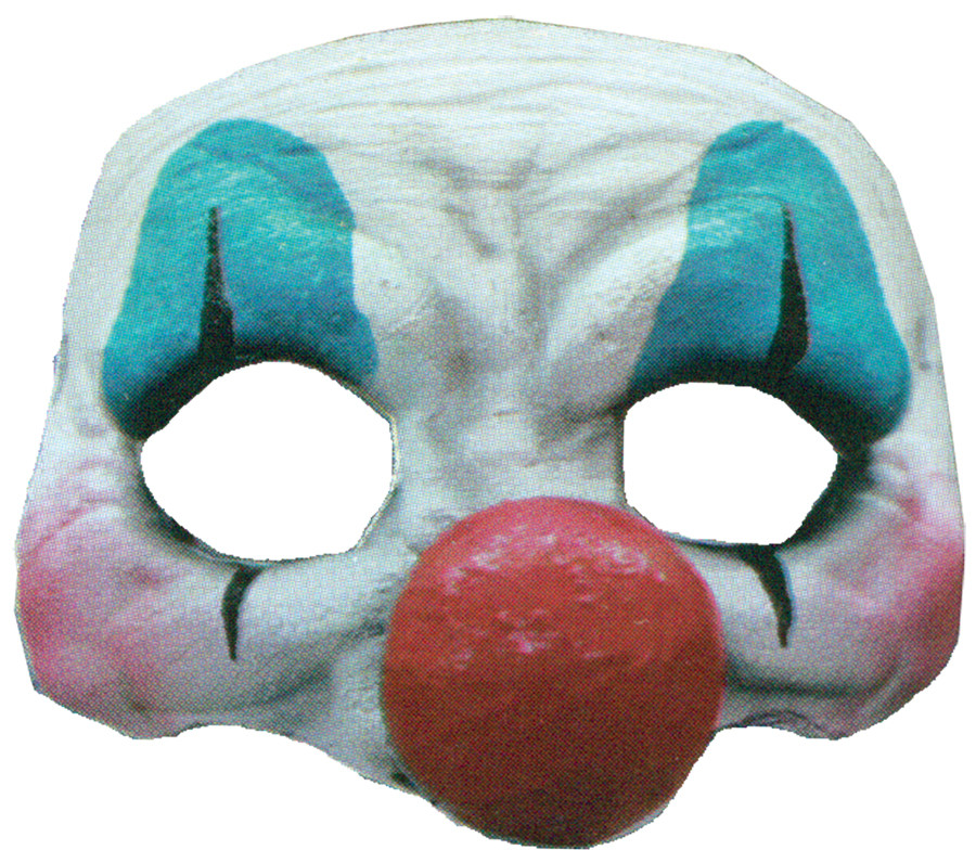 Evil Happy Clown Face Latex Halloween Costume Half Mask - The Holiday Store
