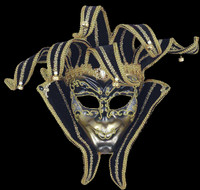 Elaborate Jester Venetian Masquerade Halloween Costume Face Mask
