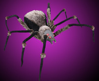 Giant 53" leg span Black Spider Poseable Legs Flashing Eyes Halloween Prop