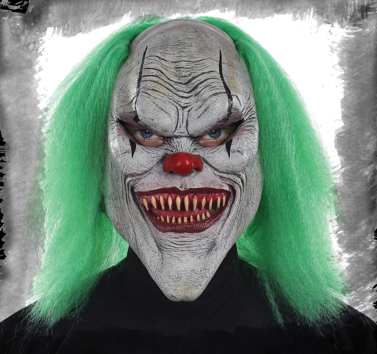 Distorted Evil Grin Grinning Circus Killer Clown Halloween Costume Mask