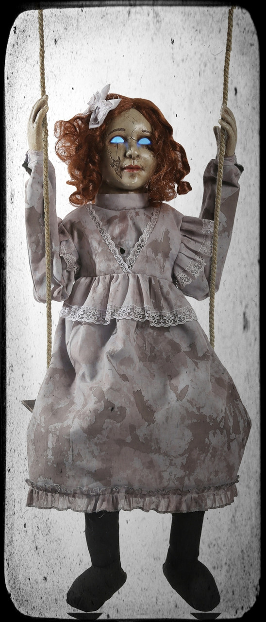 Animated Swinging Haunted Decrepit Doll Speaks Creepy Phrases Halloween ...