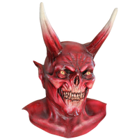 The Red Devil Satan Diablo Evil Horned Skull Halloween Costume Mask