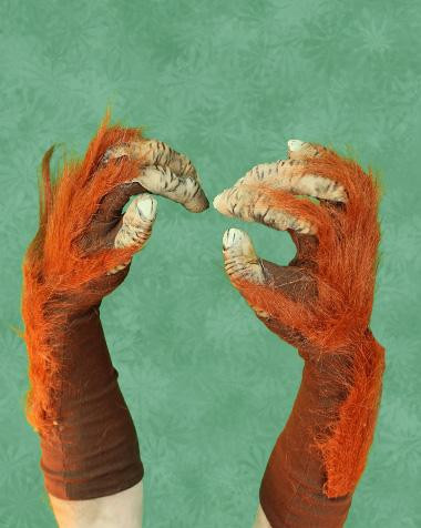 Orangutan Ape Monkey Gloves Monster Arms Hands Halloween Costume Accessories