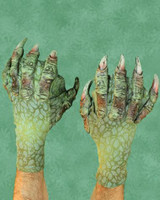 Webbed Sea Creature Swamp Gloves Monster Arms Hands Halloween Costume Accessories