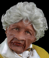 Moving Mouth Auntie Old Lady Silver Hair African American Supersoft Halloween Costume Mask