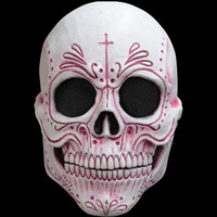 Mexican Catrina Sugar Skull Halloween Costume Latex Full Overhead Mask